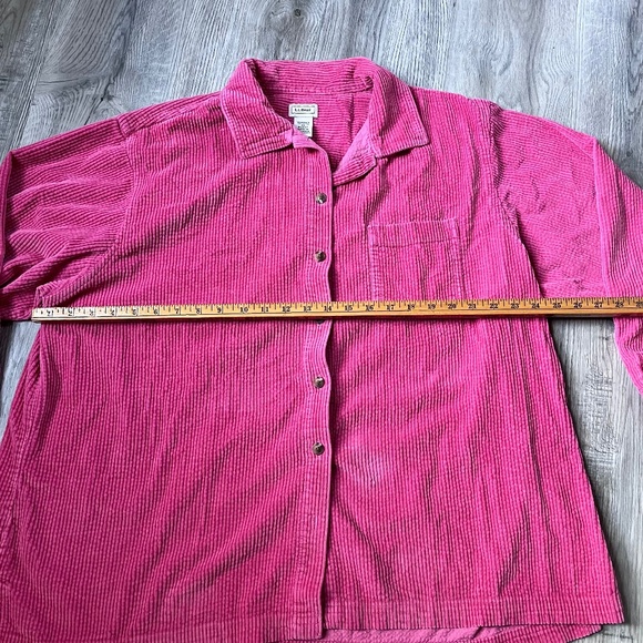 L.L. Bean pink corduroy wide wale shirt jacket shacket size 2X - Picture 5 of 7
